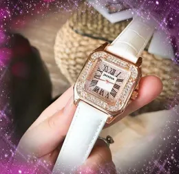 أفضل العلامة التجارية Quartz Fashion Women Time Clock Watches 36mm Auto Date Square Diamonds Roman Dial Premium Popular Popular Gifts Female Barelet Wristlect