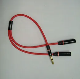 Splitter hörlurar kontakter jack 3,5 mm stereo ljud 2 kvinna till 1 manlig y-splitter kabeladapter mikrofon plug-omvandlare för hörlurar
