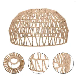 Pendant Lamps Lamp Shade Light Lampshade Cover Woven Wicker Floor Rustic Hanging Guard Farmhouse Rattan Fixture Ceiling Shades