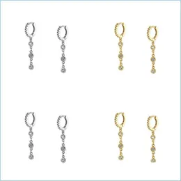 Dangle Chandelier Tassel CZ Dangle arring 100 ٪ 925 Sterling Siliver Wedding الزفاف الهدية الأناقة إسقاط سحر Zircon cubic dh5bh