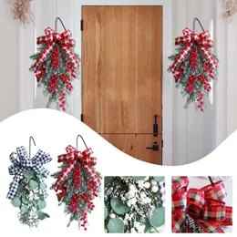 Decorative Flowers Year Christmas Decoration Garland For Home Outdoor Hanging Wreath Xmas Door Wall Party 2022 Navidad L5
