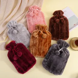 Winter Party Favors Water-filling Hot Water Bag 2000ML PVC Winter Hand Warming Cover Wrap Soft Plush Covers