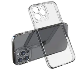 Hohe klare Mobiltelefon deckt Fälle für iPhone 14 Pro Max 13 Mini plus Original Clear Case Slim Hard PC Back Hybrid Soft TPU Schockabsorbing ab