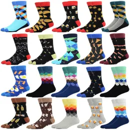 Herrensocken Männer Lustige Socken Rautenmuster Argyle Partykleid Baumwollrohr Geometrisches Puzzle Happy Business Casual Socke für Frauen T221011