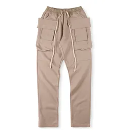 High Street Cargo Pants Slim Fit Big Pocket Men Kobiety unisex spodni hiptrouserzy