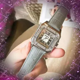 أفضل العلامة التجارية Quartz Fashion Time Clock Watches 36 مم تاريخ مربع الماس الروماني DIAL DESPARTER WATHER