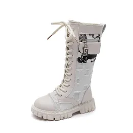 Boots Girls Autumn High Princess Fashion Style British Kiña solteros zapatos casuales con bolsos L221011