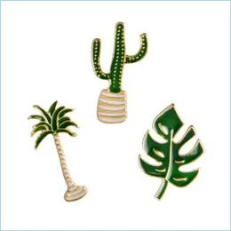 Pinos broches cactus folhas de palmeira árvore de planta árvore natural pino de lapela pino de broche de colarinho de colarinho de jeans decoração de camisola de jeans 1353 Q2 Drop del dhpf8