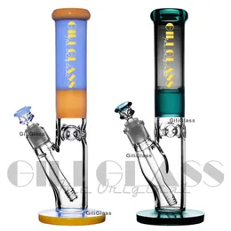 14 inches Straight Hookah beaker bong tube colored glass bongs 14" tall thick dab rig heady water pipe oil rigs quartz banger herb Smoking Accessories