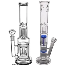 Fabrikpreis Großhandel Glas Bong Wasserpfeifen hochwertige Rauchwasserpfeife Bubbler mit 3-lagigem Filter Perkolator Bong Gerader Typ Dicke Basis