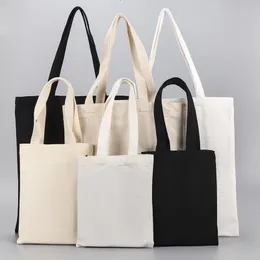 Blank Cotton Shopping Bags with Shoulder Length Handles Natural Organic Muslin Fabric Cloth Daily Use