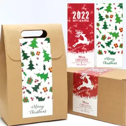 Gift Wrap 10 Sheet /Pack Merry Christmas Stickers Elk Trees Decorative Wrapping Box Label DecorationTags