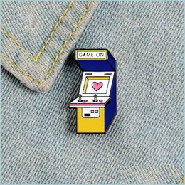 Pins Brooches Game Hine Enamel Pin Video Games Badge Pink Heart Brooch Cartoon Rocker Love Clothes Backpack Bag Lapel Jewelry Gift Dhpx7