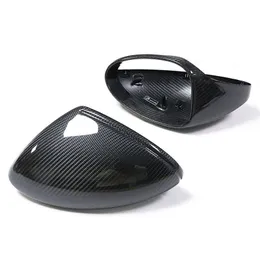 Car Mirrors Real Dry Carbon Fiber Material Replace Rear View Mirro Cover For Porsch 718 982 Fit Right or Left Hand Drive