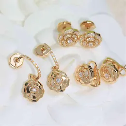 اتجاه الموضة بيع المجوهرات S925 Sterling Silver Champagne Gold Camellia Rose arock