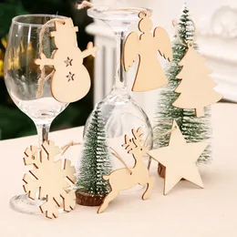 Decorazioni natalizie fai da te in legno naturale chip albero appeso ornamenti a sospensione per bambini regali di Natale