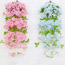Flores decorativas 100cm simulação artificial flor videiras parede pendurado acessórios de decoração para casa festiva festa de casamento jardim varanda