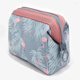 Förvaringslådor kvinnor reser djur flamingo smink väskor tjej kosmetisk väska smink skönhet tvätt arrangör toalettartik