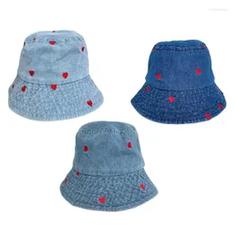 Berets Sommer gewaschen Denim Cowboy verstellbare Kappen Sonnencreme Hüte ausgestattet lässig Hip Hop Radfahren für Jungen Mädchen Unisex Y1UABerets