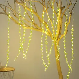 Strings 3X1M 6X1M Ivy Leaves LED Icicle Light Christmas Vine Branch Window Curtain Garland Outdoor Twinkle Fairy String