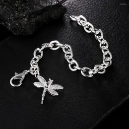Länkarmband Dragonfly armband för kvinnor lyx charm vänskap estetiska designer smycken grossist present kvinnlig