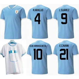 2022 Maglia da calcio Uruguay Camiseta uruguaya D.NUNEZ E.CAVANI L.SUAREZ Maglia da calcio per bambini kit G.DE ARRASCAETA F.VALVERDE R.ARAUJO Uniforme