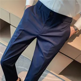 Abiti da uomo Pantaloni da uomo slim fit Pantaloni elasticizzati Uomo Sunmmer Abito formale da uomo classico in tinta unita di alta qualità