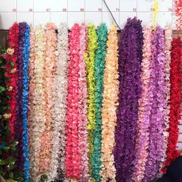 Decorative Flowers 200CM Hydrangea Vine Wedding Garlands Plnats For Scrapbooking Home Bathroom Decoration Accessories Artificial Wholesale