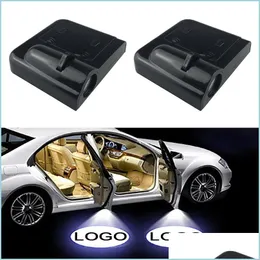 Dekorativa lampor 2st Wireless LED CAR DOOR V￤lkommen Lampor Laser Projector Logo Ghost Shadow Lamp f￶r Mazda Renat Peugeot Seat Skoda DHT4W