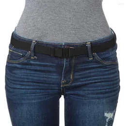 Bälten Stylishbar 47-85 cm Justerbart Blastic Belt för kvinnor som inte glider midja ingen show platt spänne stängning av midjeband jeans