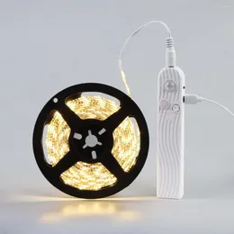 Luces nocturnas 1m 2m 3m Sensor de movimiento inalámbrico Ligera LED Camiseta Escalera de gabinete USB Lámpara de tira USB 5V para la iluminación de la luz de fondo del televisor