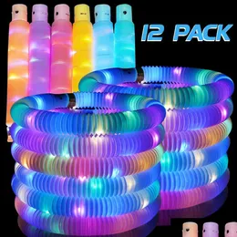 Party Decoration Party Decoration Light Up Pop Tubes Fidget Toys Toddler LED JUMBO Light Large Glow Sticks in the Dark For Supplies Dhiks