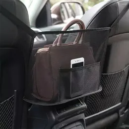 Bilarrangör Kapacitet Seat Net Pocket Handväska handväska Holder Bag Storage Pet Barrier Dog Pouch mellan baksäten