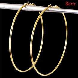 Stud Earrings 1Pair Gold Silver Women Metal Big Circle Large Ring Hoop 8cm/10cm Ear Jewelry