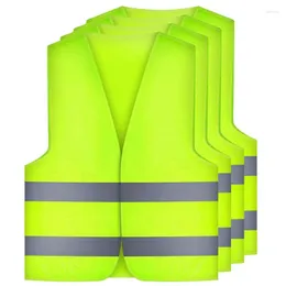 Motorcycle Apparel -4 Pcs. Safety Vests Car Puncture Vest Warning En 471 With Reflective Stripes And Buckle