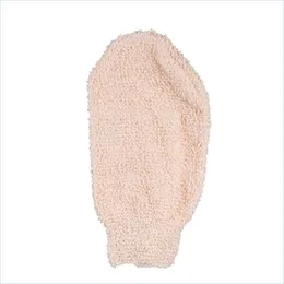 Bath Brushes Sponges Scrubbers Natural Linen Fibre Bath Gloves Skin Exfoliating Shower Mitt Body Brush Remove Dead Towel Drop Del Dhwsr