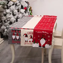 Christmas Decorations Embroidery Faceless Elderly Table Runner Snowflake Tablecloth Creative European Coffee Decoration Placemat