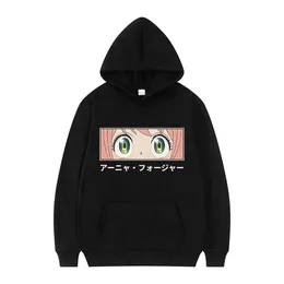 Herrtröjor tröjor Anime Spy X Family Forger Anya Eyes Print Hoodies Funny Manga Fashion Casual Men Woman Hip Hop Super Sleeve Sweatshirts T221008