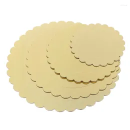 Bakeware Tools 5Pcs Cake Board Round Disposable Dessert Tray Gold Base Cardboard Rose Mousse Pad Paper Thickened