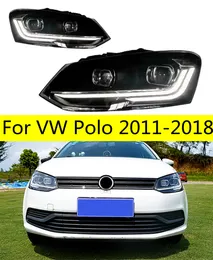 VW POLO 20 11-20 18ヘッドライト2022スタイルの交換ヘッドライトLED低いビームランニングライトのためのカーヘッドライト