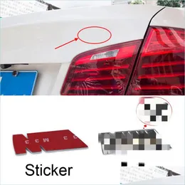 Car Stickers 2Pcs Car Accessories Emblem Badge Stickers Forbm-W M-Power ///M-Power Blue Red Metal Logo Sticker Badges Drop Delivery 2 Dhkib