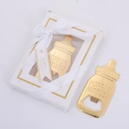 Baby Shower Return Gifts for Guest Supplies Poppin Baby Bottle Shaped Bottle Opener with gift box packaging Wedding Favors Party Souvenirs RRE14946