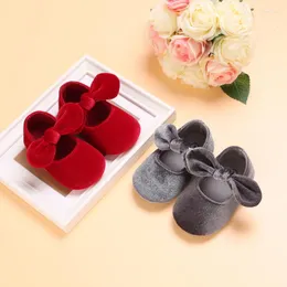 First Walkers Fashion Born Born Bambini per neonati scarpe velluto rosso Natale 0-18m Princess Girl Bow