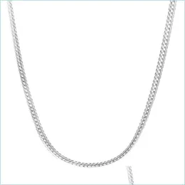 Chains 5Mm Side Chain Sier Necklace Fashion Luxury Jewerly 18K Yellow Gold Cuban For Women And Men 20Inch 709 Q2 Drop Delivery 2022 Dh7Mv