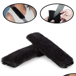 Safety Belts Accessories 2Pcs Car Seat Belt Shoder Pad Comfortable Sheepskin Safety Seatbelt Strap Er For Adt And Kid Drop Delivery Dhg0X