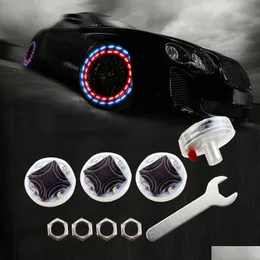 Other Exterior Accessories Car Wheel Tire Led Lights Solar Energy Motion Sensors Flashing Colorf Gas Nozzle Schrader Vae For Motorcyc Dhjno