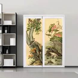 Оконные наклейки на заказ винтажный китайский стиль искусство изображение полупрозрачные самоклеящиеся стеклянные пленки наклейки на бумагу дверь H1052