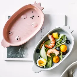 접시 북유럽 예술 곰 세라믹 메인 코스 베이킹 접시 현대 미니멀리즘 수프 국수 초밥 과일 디저트 플레이트 주방 가능한웨어