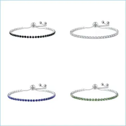 Tennis Fashion Cubic Zirconia Tennis Bracelet Bangle Adjustable Rhinestones Charm For Women Bridal Wedding Jewelry 18 U2 Drop Deli Dhysi
