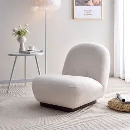 Living Room Furniture Lamb fleece lazy sofa tatami bedroom balcony lounge chairs white fat casual single